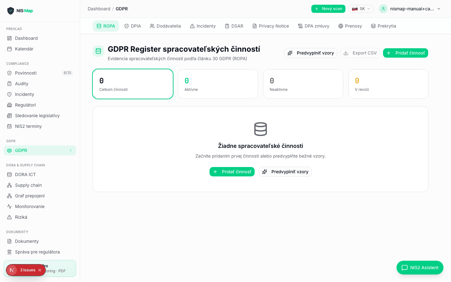 GDPR modul — ROPA, DPIA, DSAR a prenosy